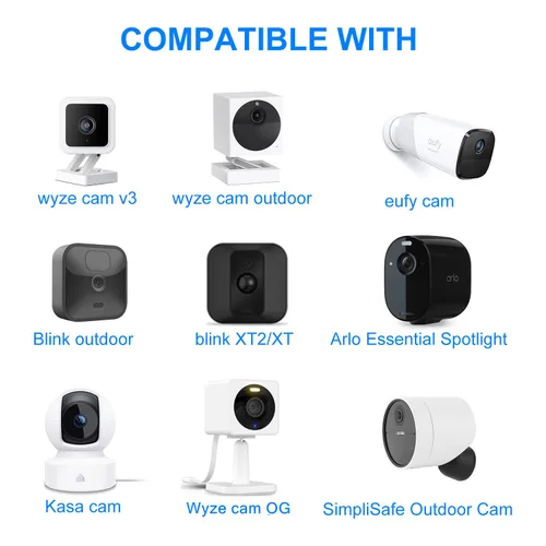 Vista 8 de StartVision Paquete de 2 cables de extensión de alimentación de 20 pies con adaptador de corriente para cámara Blink XT, XT2 y Blink Outdoor