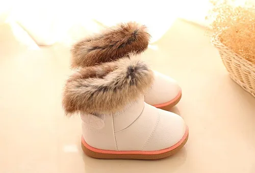 Vista 7 de KVbabby Botas de nieve para niños pequeños, con forro de piel sintética, impermeables