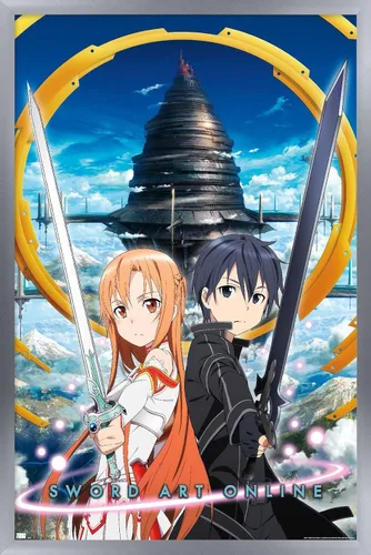 Vista 11 de Trends International Sword Art Online - Póster de pared Key Art 1, 14.72 x 22.37 pulgadas, versión enmarcada de madera de granero