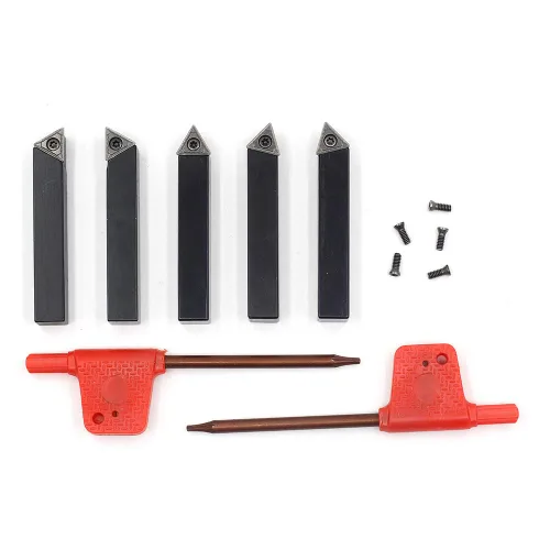 Vista 7 de OSCARBIDE 5/16 "Mini torno de carburo indexable portaherramientas de torneado de carburo de metal, herramientas de torno de metal inserta brocas