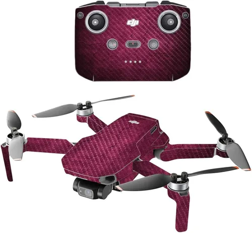 Vista 9 de MightySkins - Drone portátil de fibra de carbono compatible con DJI Mini 2, morado antiguo, acabado de fibra de carbono texturizado protector