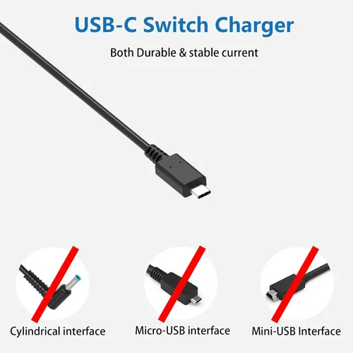 Vista 3 de Cargador rápido para Nintendo Switch, fuente de alimentación de 15 V, adaptador de alimentación de CA para interruptorinterruptor OLEDSwitch
