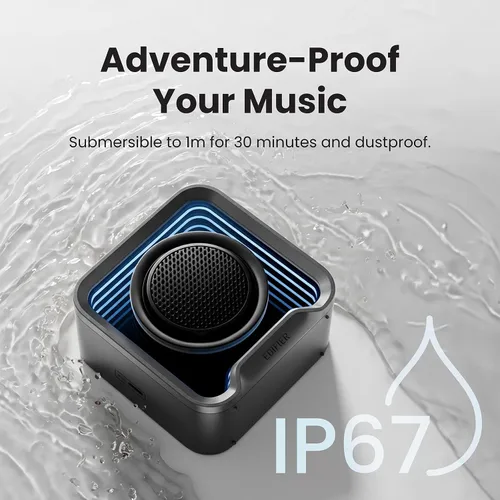 Vista 6 de Edifier Altavoz Bluetooth portátil, IP67 impermeable y a prueba de polvo con graves profundos, micrófono integrado 12 horas de reproducción