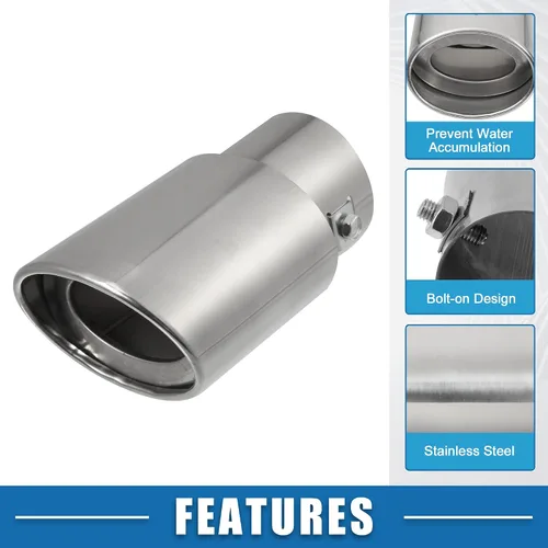 Vista 3 de Tubo de escape de entrada ajustable para automóvil, tubo de escape de 1.5 a 2.25 pulgadas para tubos de 2.24 x 1.26 pulgadas, salida de 5.24