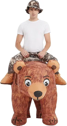 Vista 3 de One Casa Disfraz inflable de oso para montar en el aire divertido vestido elegante para fiesta de Halloween para adultos