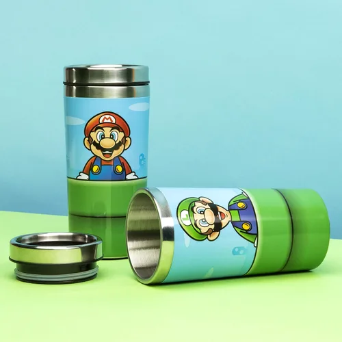 Vista 4 de Paladone Super Mario Warp Pipe - Taza de viaje de acero inoxidable de 15.2 fl oz, con licencia oficial de Nintendo
