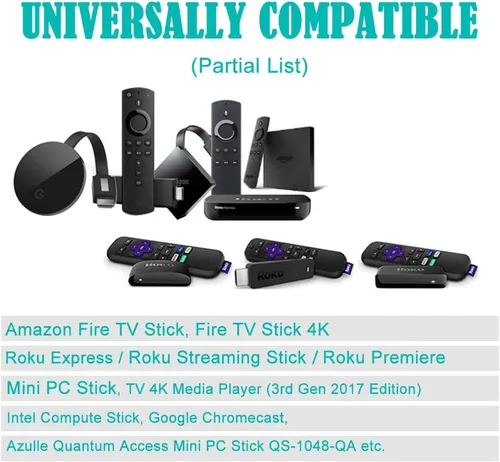 Vista 2 de Paquete de 2 cables de alimentación micro USB de 6 pies para Amazon Fire TV Stick, para Roku Streaming Stick, Express Plus, Premier Plus, control