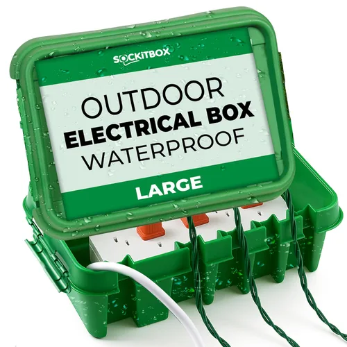 Vista 9 de SockitBoX Caja Eléctrica Original para Exteriores Impermeable - Pequeña Cubierta de Cable de Extensión para Exteriores con 6 Entradas de Cable