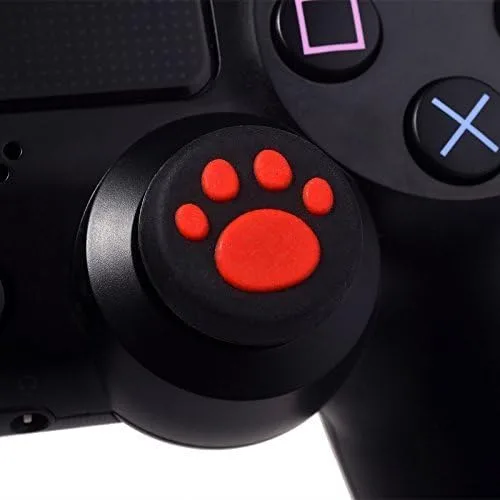 Vista 4 de yueton 5 Pairs Replacement Cat Pad Style Silicone Analog Controller Joystick Thumb Stick Grip Cap Cover for Sony Playstation 4 Controller