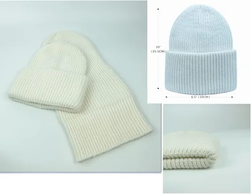 Vista 4 de PUGUANG Gorro de punto unisex para invierno, cálido, térmico, grueso, gorro de calavera