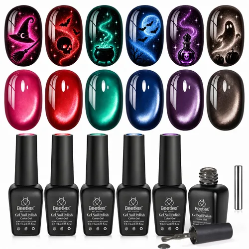 Vista 10 de Beetles - Juego de esmaltes de gel azul, Ocean Range, juego de 6 colores de esmalte de uñas de gel azul A - Azul Ocean Range