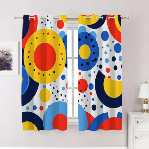 Vista 156 de Cortinas opacas de poliéster multicapa para cafetería, con diseño de diamantes, 2 unidades, 26 x 24 pulgadas
