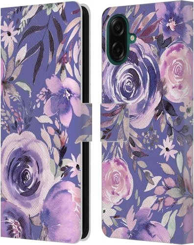 Vista 115 de Head Case Designs Officially Licensed Ninola Abstract Poppies Lilac Floral Leather Wallet Case Compatible with Samsung Galaxy A07 4G