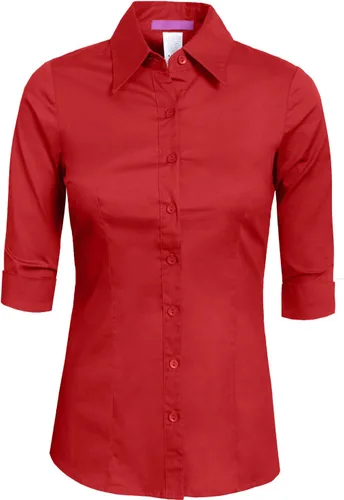 Vista 34 de NE PEOPLE Camisa de oficina con botones y manga 3/4 a medida para mujer