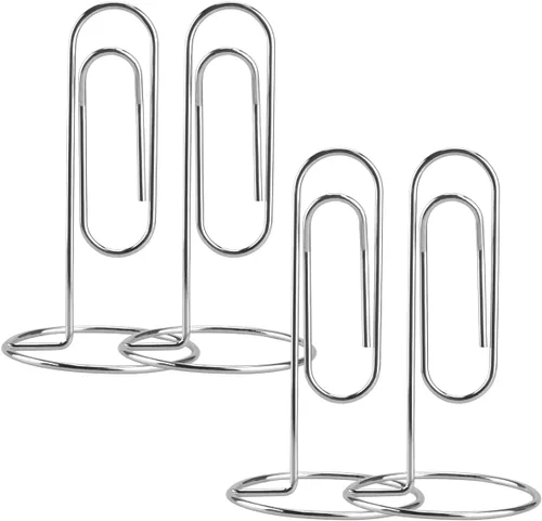 Vista 10 de Soporte para notas de escritorio, 4 piezas de clip de papel de escritorio jumbo, soporte para tarjetas de mesa, soporte de oficina, soporte de 4
