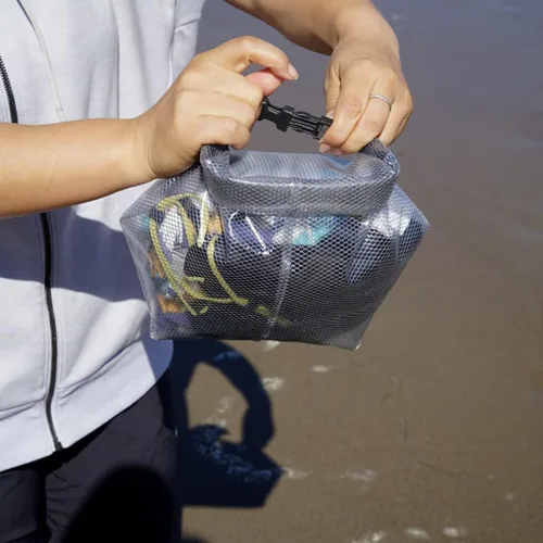 Vista 6 de Bolsa seca impermeable para deportes, bolsa de almacenamiento transparente con parte superior enrollable, adecuada para viajes, natación, kayak