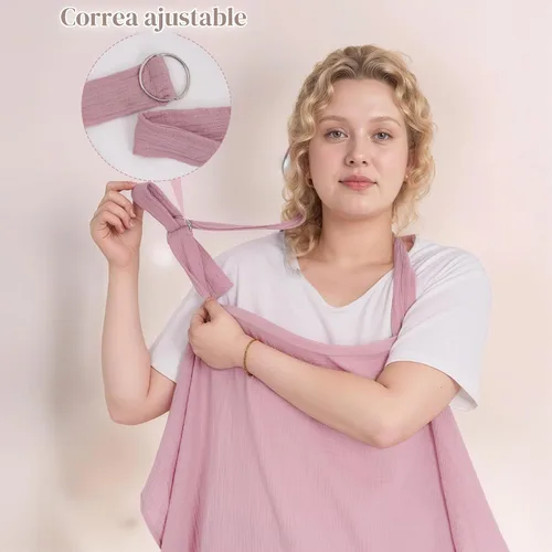 Vista 3 de Paquete de 2 fundas de muselina para lactancia materna, 100% algodón, suave, privacidad, cubierta de lactancia materna con escote de arco