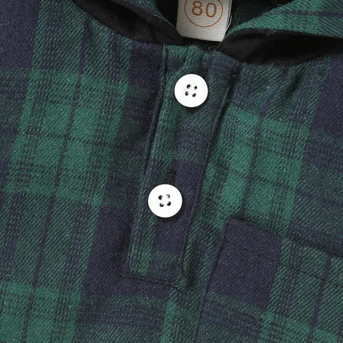 Vista 18 de YOUNGER TREE Conjunto de sudadera con capucha para niños pequeños, conjunto de camisa de franela a cuadros para otoño, invierno y primavera