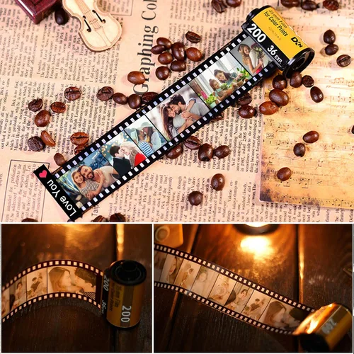 Vista 2 de Llaveros personalizados con rollo de película de cámara para fotos llaveros personalizados con carrete de fotos álbum llaveros