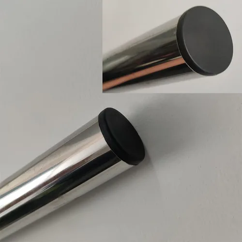 Vista 4 de 12 piezas de tapones de plástico negro de 25 mm (1 pulgada), tapa de extremo de tubo para acabado de muebles de tubo redondo
