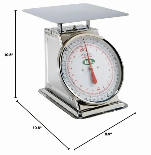Vista 9 de LEM Productos Báscula de acero inoxidable de 44 libras, plata