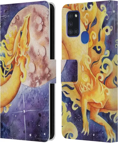 Vista 141 de Head Case Designs Officially Licensed Carla Morrow Galactic Entrancement Dragons Leather Wallet Case Compatible with Samsung Galaxy A07 4G