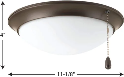 Vista 3 de Progress Lighting Kit de luz universal para ventilador de techo bajo de 1 luz para ventiladores de techo de la colección AirPro, diseño de perfil