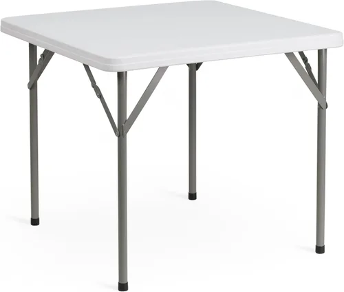 Vista 9 de Flash Furniture - Mesa plegable cuadrada de plástico de madera marrón granito de 2.83 pies con asa de transporte