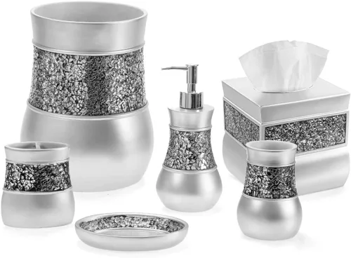 Vista 18 de Creative Scents juego de accesorios de lujo para baño, 4 piezas