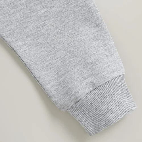 Vista 6 de Conjunto de 2 piezas de sudadera con estampado de letras y cuello redondo para bebé niño