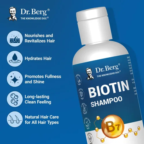 Vista 9 de Dr. Berg - Champú de biotina para hombres y mujeres (fórmula mejorada de alto rendimiento), probado y certificado de forma independiente, sin
