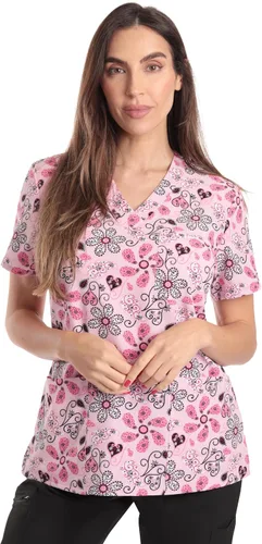Vista 46 de Just Love - Tops de trabajo festivos para mujer Aqua - Luna y estrellas