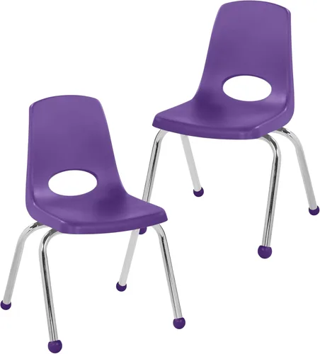 Vista 18 de FDP 15407-BL - Silla escolar apilable de 8 pulgadas con deslizadores de Azul