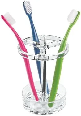 Vista 5 de iDesign Franklin - Soporte para cepillo de dientes XL de plástico sin BPA, 3.75 x 3.75 x 5.75 pulgadas, aguamarina