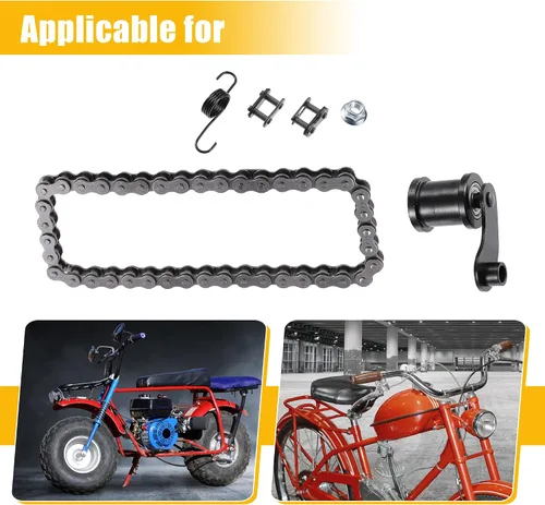 Vista 7 de X AUTOHAUX 1 Unidades Motocicleta Mini Bike Cadena Tensor Rodillo con Resorte 420 Cadena 42L Enlace para Baja Motorsports Mini Bike MB165 MB200