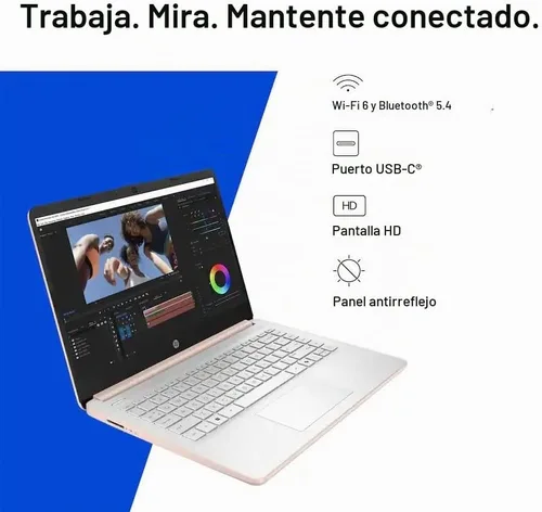 Vista 5 de HP Computadora portátil de 14 pulgadas con Microsoft Office 365, 128 GB UFS, 4 GB de RAM, procesador Intel N150, Windows 11, hogar y oficina, oro