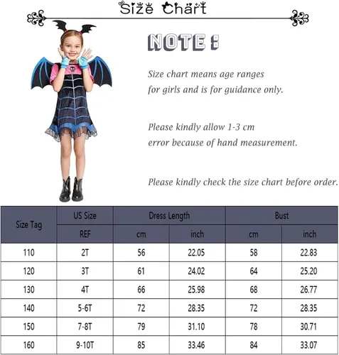Vista 6 de Kidswant Toddler Baby Girls Luxury Princess Party Halloween Cosplay Costume Dress Up with Accessorries