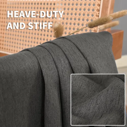 Vista 2 de BGment - Cortinas opacas al 100 % con forro para el dormitorio, cortinas con ojales, con textura de lino, de aislamiento térmico, para la sala