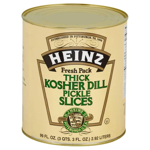 Vista 2 de Heinz Rebanadas de eneldo Kosher #10 (6 cajas de cartón, latas de 6.2 libras)