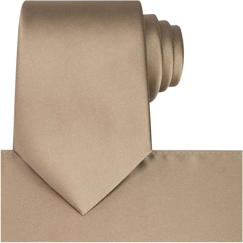 Vista 191 de KissTies Juego de corbatas de satén para hombre + pañuelo de bolsillo