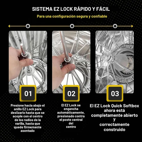 Vista 3 de Glow EZ Lock - Caja de luz para plato de belleza de 25 pulgadas para luces de montaje Bowens, interior plateado, marco de liberación rápida EZ Lock