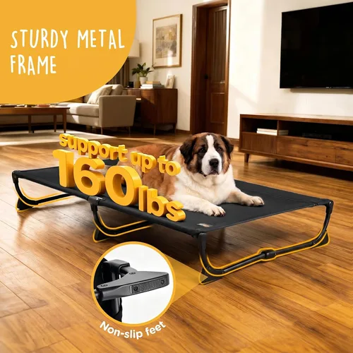 Vista 3 de CANINE CANYON Catre antideslizante mejorado, cama elevada grande para perros, catre plegable portátil para exteriores, para campamento/hogar, a
