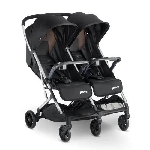 Vista 8 de Joovy Kooper RS2 - Cochecito doble ligero de viaje con bandejas dobles para aperitivos, plegado con una sola mano, asientos reclinables