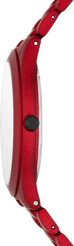 Vista 2 de Reloj Michael Kors Slim Runway de acero inoxidable MK8712 - Pista delgada talla única Esfera rojanegra
