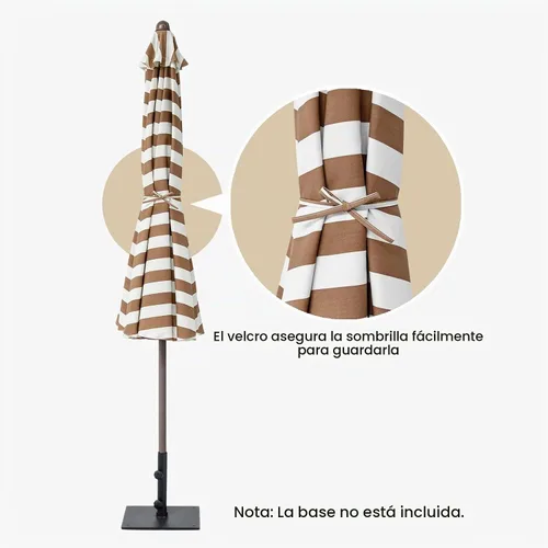 Vista 6 de Tempera Paraguas de patio con inclinación automática de 9 pies