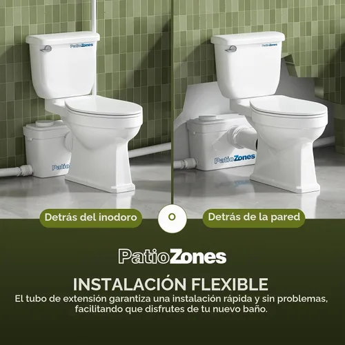 Vista 8 de Sistema de inodoro macerador 750MAX con bomba de molinillo macerador de elevación de 36 pies