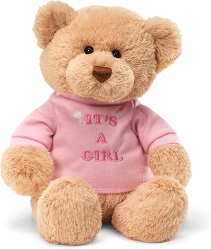 Vista 5 de GUND Oso de peluche con mensaje "Soy el hermano mayor" con camiseta azul, oso de peluche para niños de 1 año en adelante, color marrón, 30 cm
