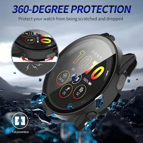 Vista 4 de Paquete de 4 fundas protectoras de pantalla de música Garmin Forerunner 165 y 165 [cobertura completa], parachoques duro de policarbonato completo 2