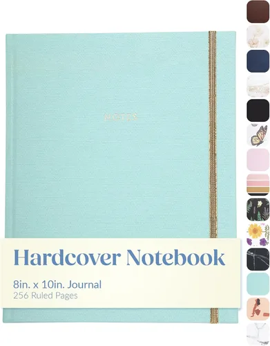 Vista 22 de WORLD TRAVELER Cuaderno de Diario Grande Rayado - Cuaderno de Tapa Dura que se Abre Plano con 2 Marcapáginas de Cinta, Diario de Escritura de Tapa