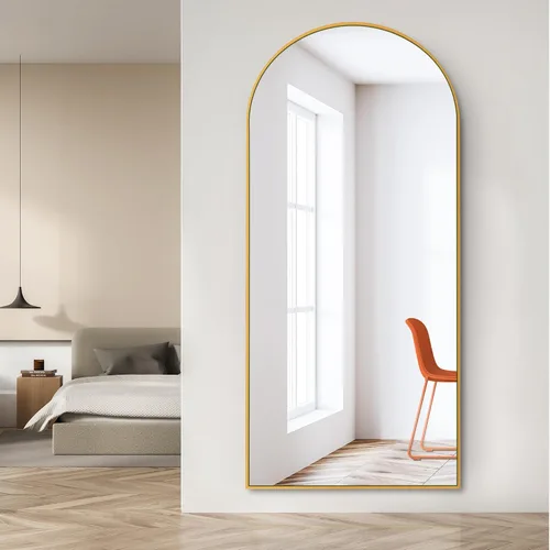 Vista 21 de Dolonm Espejo de longitud completa de 65 x 22 pulgadas, espejo de pie de diseño moderno, espejo de cuerpo completo para sala de estar, dormitorio